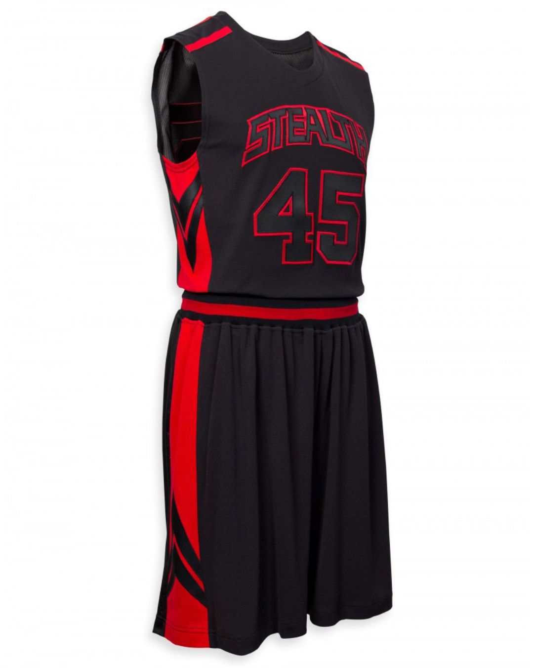 basketball team uniform red black gradient sublimated custom jersey